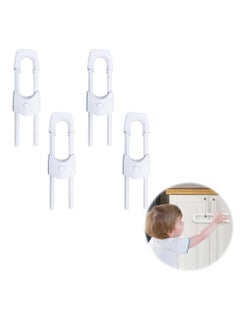 Buy 4Pcs Cupboard Locks Child Proof Locks U Shaped for Kitchen Bathroom Storage Doors Knobs and Handles No Tools No Drilling in UAE