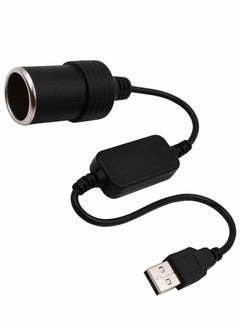 Buy USB to 12V Car Cigarette Lighter Socket, Step-Up Converter Cable Inverter in UAE