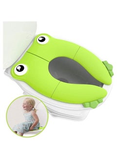 Buy Kids Toilet Seat Cover, Portable Large Non Slip Silicone Pads Foldable Potty Training Seat for Toddlers Kids Boys & Girls, Recyclable Potty Seat Cover for Travel (Green) in Saudi Arabia
