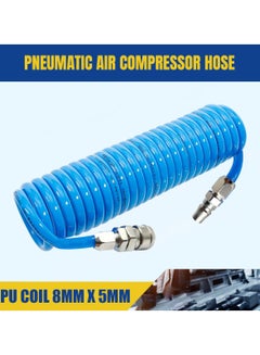 Buy Polyurethane PU Air Compressor Hose 8mm X 5mm - Flexible Spiral Pneumatic Pipe for Tools in Saudi Arabia
