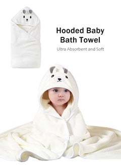 Buy Hooded Baby Towel with Bear Ears Ultra Absorbent and Soft Washcloth in Saudi Arabia