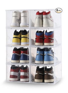اشتري صندوق تخزين أحذية COOLBABY ، مجموعة من 8 ، صندوق أحذية قابل للتكديس من البلاستيك الشفاف ، صندوق أحذية أمامي مع أغطية ، منظم أحذية وحاويات أحذية للرجال / النساء ، تجميع سهل （شفاف） في الامارات