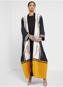 Buy Color Block Detail Abaya With Sheila in Saudi Arabia