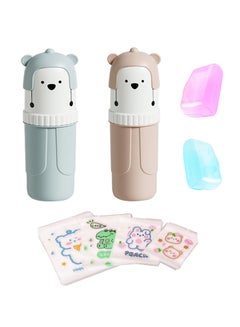 Buy 2 Pack Travel Toothbrush Cup Case Set, Portable Cartoon Toothbrush Case Toothbrush Cover Cap, Clear Resealable Travel Storage Bag Toothbrush Travel Essentials, Travel Size Containers for Toothbrushes in UAE