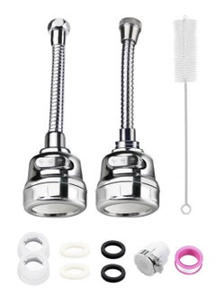 Buy Faucet Extender, Faucet Sprayer Attachment 2 Pcs Kitchen Splash Filter Faucet, with 360 Degrees Moldable Sink Spray Tap, Flex Faucet Aerator, Universal Connector and Cleaning Brush in Saudi Arabia