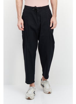 اشتري Men Balloon Fit Plain Drawstring Jogger Pants, Black في السعودية