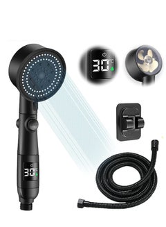 Buy Handheld Shower 5 Modes Power Shower Head,Shower Head and Hose 1.5m with Temperature Indicator, Water Saving Shower Head for Adults Children Pets in Saudi Arabia