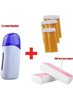 Buy Wax Heater+ Wax Cartridge + Depilatory Paper Epilator Set in UAE