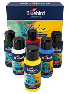 Buy Bluebird Acrylic Paint Primary Colors Student DIY Painting Pack Non-Toxic Art & Craft for Artists, Kids, Adults & Hobby Painters (Primary Colours, 100ML - Set of 6) in UAE