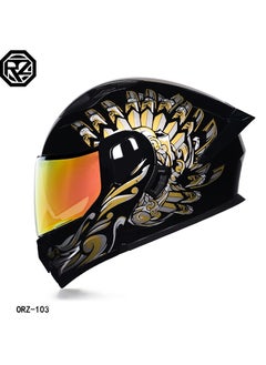 اشتري New Double Mirror Helmet Semi Full Cover Four Seasons Motorcycle Helmet في السعودية