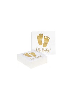 Buy 50 Pieces Oh Baby Gold Elegant Napkins Tissue Paper Birthday Gender Reveal Party Baby Shower in UAE