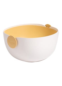 Buy Double Design Drain Basket White/Yellow in Saudi Arabia