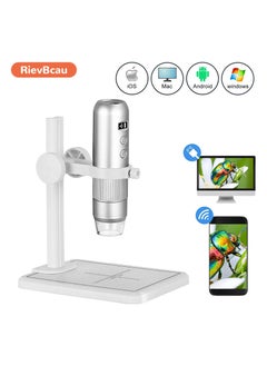 Buy 1000X Portable Wireless Digital Microscope (USB Wi-Fi Microscope MS4 Magnifier with 8 LED Stands for Android IOS PC) in Saudi Arabia