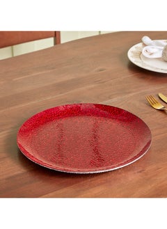 Buy Destan Round Glass Textured Charger Plate 33 x 33 cm in Saudi Arabia