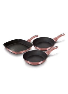 اشتري Aluminium 3 Pieces Frypan Set, I-Rose Collection, Pink, Hungary في الامارات