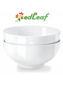 Buy RedLeaf 8 Inch 60 oz Large Ceramic White Bowls(2pcs) in UAE