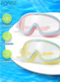 Buy 2 Pack Kids Swim Goggles for Child Teen Age 4-14 Kids Goggles for Swimming Adjustable Strap with Earplugs No Leaking Anti-Fog Waterproof in UAE