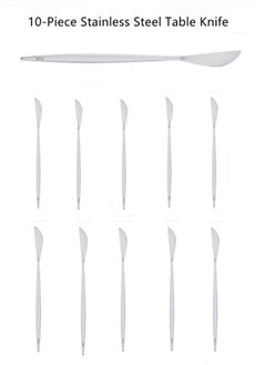 Buy 10-Piece Stainless Steel Table Knife Cutlery Silver 22x1.5 Centimeter in UAE