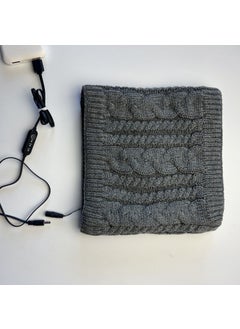 اشتري USB Heated Neck Warmer Knitted Fleece Winter ScarfGrey Grey في الامارات