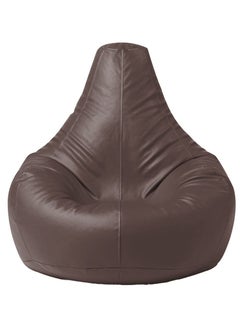 Buy Faux Leather Tear Drop Recliner Bean Bag with Filling Chocolate Brown in UAE