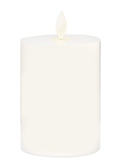 Buy LED Pillar Candle, White - 7.5x10 cm in UAE