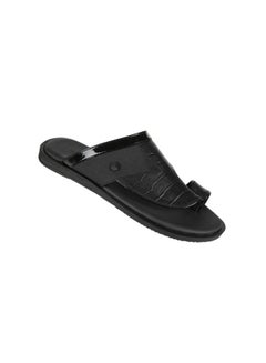 Buy Barjeel Uno Mens Arabic Slippers 008-3351 175-041-Black in UAE
