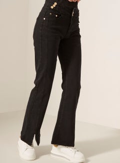 Buy High Waist Slit Jeans in UAE