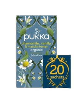 اشتري Chamomile, Vanilla And Manuka Honey Organic Herbal Tea 20 Envelopes Pack of 4 في الامارات