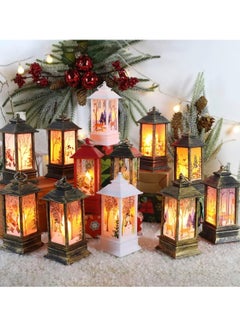 Buy 12 Pcs Led Candles Tea Light Snowman Hanging Lanterns Xmas Decor Props Ornament Gifts Night Lamp Brown in UAE