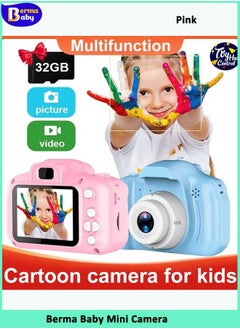 اشتري Kids Camera Toy Children'S Digital Camera Toys HD Video Recording Selfie Function Gifts With 32G SD Card في السعودية