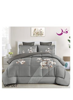 Buy Comforter set a Royal Soft and Comfortable Bedspread, 6 pieces, two Sheets Two Sides, One Floral Face and one Plain face. in Saudi Arabia