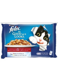 اشتري Wet Cat Food As Good As It Looks Countryside in Jelly Beef & Chicken 4 x 85g Pack of 1 في الامارات