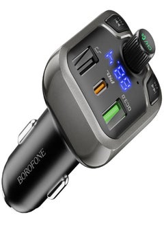 Buy BOROFONE BC38 Flash Energy, in-car charger with FM transmitter, USB QC3.0 18W + USB-C PD 20W, USB 5V / 1.5A output, support BT, USB, TF card playback modes. in Egypt