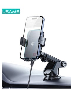 Buy Wireless Charging Car Phone Holder With Suction Cup 15W wireless fast charging, Three-axis linkage, accurate alignment Three-axis linkage, accurate alignment. in Saudi Arabia