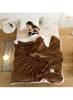 اشتري COMFY BROWN THICK SHEEP LUXURIOUS SOFT KING SIZE BLANKET 200 X 230 CM في الامارات