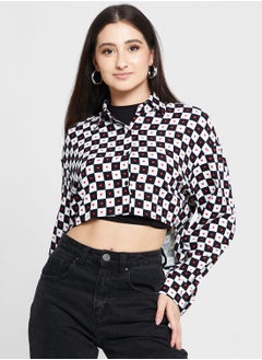 Buy Checked Cropped Jacket in Saudi Arabia