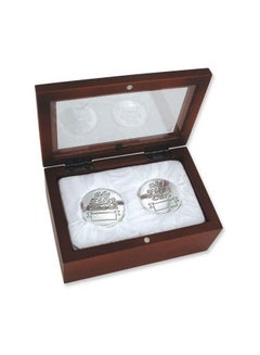 Buy Baby Silver First Curl & First Tooth In Rosewood Keepsake Box in UAE