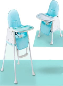 Buy Baby chair 4 in 1 Portable Dining Table Height Adjustable Foldable Baby Chair with Tray Wheels in UAE