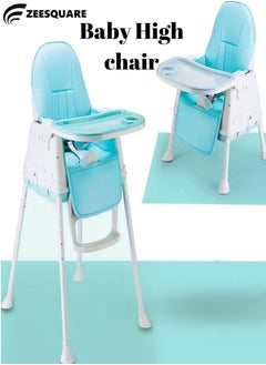 Buy Baby chair 4 in 1 Portable Dining Table Height Adjustable Foldable Baby Chair with Tray Wheels in UAE