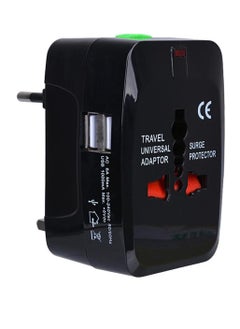 اشتري Tycom Travel Adapter,Worldwide All in One Universal Power Plug Adapter with Dual USB Ports for USA EU UK AUS Cell Phone Laptop (TRADP-070-Black) في الامارات