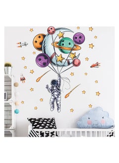 اشتري SYOSI, Astronaut Wall Stickers, Space Planet DIY Vinyl Large Wall Decals, Cartoon Art Decorations Decor for Kids Boys Bedroom Living Room Playing Room Murals في الامارات