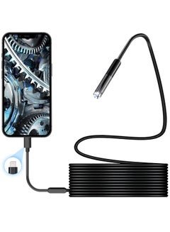 Buy Camera Flexible Rigid Snake Camera with 6 LED Lights 7.9mm IP67 Waterproof Tube Sink Pipe Drain Camera for Android iPhone iPad in UAE