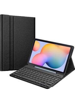 Buy 3 Fold Wireless Bluetooth Keyboard Stand with with S Pen Holder Detachable Tablet Cover Case for Samsung Galaxy Tab S6 Lite 10.4'' 2020 Model SM-P610 (Wi-Fi) SM-P615 (LTE) in UAE