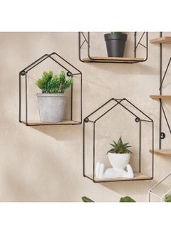 اشتري Sera 2-Piece Metal Wall Shelf with MDF Board Set 20 x 25.5 x 10 cm في الامارات