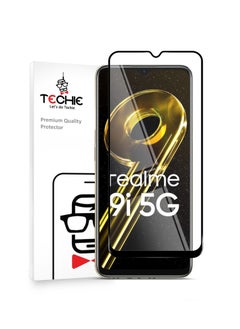 Buy Techie 10D Full Cover 9H Hardness HD Tempered Glass Screen Protector for Realme 9i 5G - Anti-Scratch, Anti-Fingerprint, and Bubbles Free Technology in Saudi Arabia