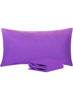 Buy Signoola Basics Lightweight Super Soft Easy Care Microfiber Envelope Pillow cases, Pack of 2 Piece, 50 x 70 cm,Purple color, Pillows Not Included. in Egypt