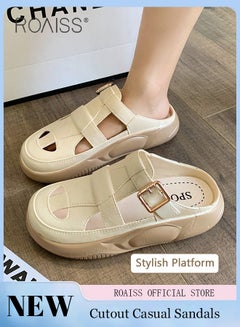 Buy Women's Closed Toe Half Slippers Summer Slip-On Lazy Half Slide Sandals Soft and Comfortable Hollow Out Thick Sole Casual Shoes for Women Freeing up your feet in UAE