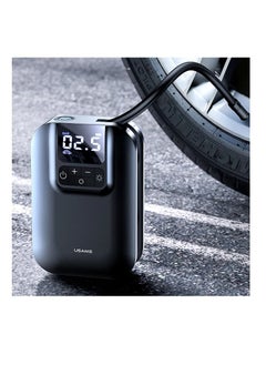 اشتري USAMS ZB215 New Wireless Portable Electric Car Air Pump Rechargeable 5000mAh Digital Display Car Mini Tire Inflator في الامارات