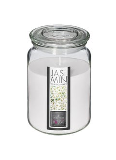 Buy Jasmine Fragrance Scented Glass Jar Candle White 510 g 157747M in Saudi Arabia