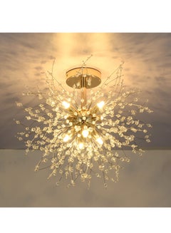 Buy 8 Head Modern Dandelion Crystal Chandelier Gold Head Bedroom Dining Room aisle Lighting in Saudi Arabia